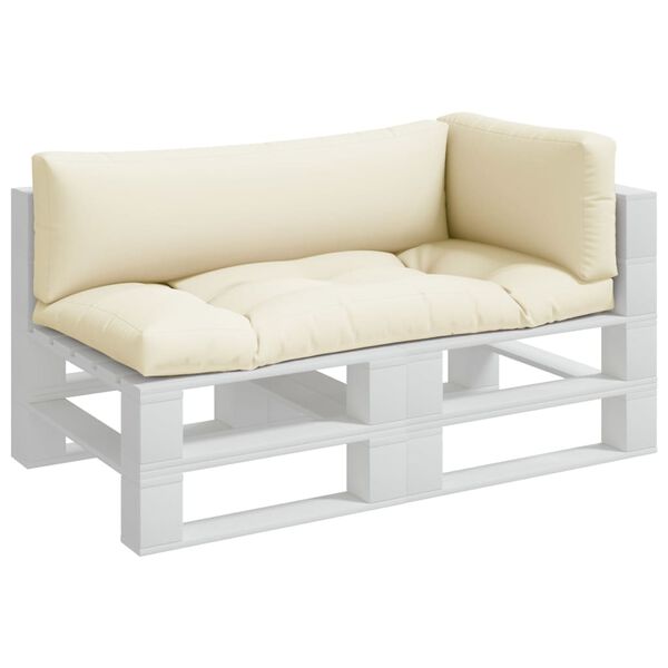 vidaXL Almofad&otilde;es de paletes 3 pcs tecido creme