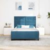 vidaXL Cama Box com cabeceira Azul Escuro 140 x 190 cm Veludo