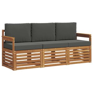 vidaXL Conjuntos de sof&aacute;s com almofada 3 pcs Natural e Antracite