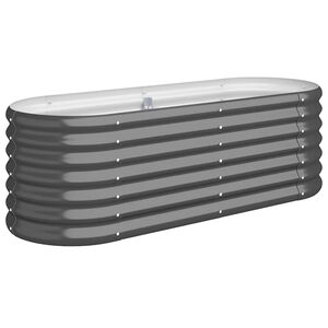 vidaXL Canteiro elevado jardim 114x40x36 a&ccedil;o galvanizado antracite