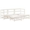 vidaXL 5 pcs conjunto lounge de jardim madeira de pinho maci&ccedil;a branco