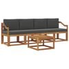 vidaXL Conjunto de Sof&aacute;s para Exterior 5 unid. Natural e Antracite