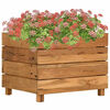 vidaXL Vaso/floreira 50x40x38 cm madeira de teca reciclada e a&ccedil;o