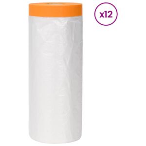 vidaXL Folha de Poeira com Fita Adesiva 12 unid. Transparente HDPE