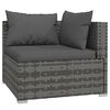 vidaXL 11 pcs conjunto lounge de jardim c/ almofadões vime PE cinzento