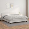 vidaXL Cama com molas/colchão 160x200 cm couro artificial branco