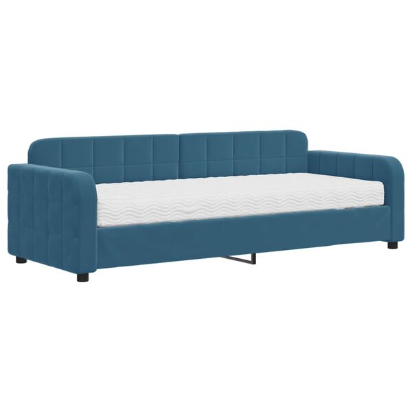 vidaXL Sof&aacute;-cama com colch&atilde;o 80x200 cm veludo azul