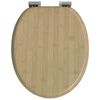 vidaXL Assentos sanita 2 pcs c/ tampas fecho suave MDF design bambu