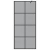 vidaXL Parede de Chuveiro Walk-in Preto 90 x 195 cm vidro temperado