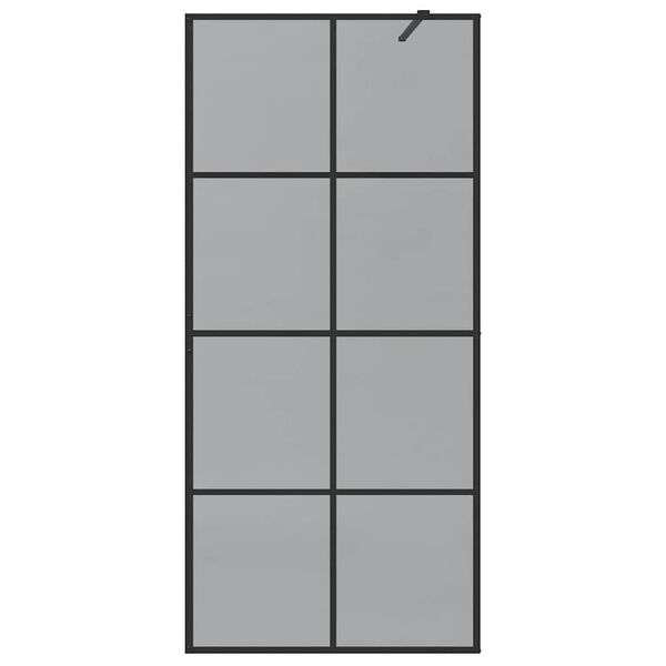 vidaXL Parede de Chuveiro Walk-in Preto 90 x 195 cm vidro temperado