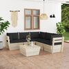 vidaXL 6 pcs conjunto lounge de paletes + almofad&otilde;es madeira de abeto