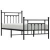 vidaXL Estrutura de cama com cabeceira e p&eacute;s 80x200 cm metal preto