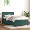 vidaXL Cama box spring c/ colch&atilde;o e LED 100x210 cm veludo verde-escuro