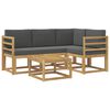 vidaXL Conjunto de Sof&aacute;s para Exterior 5 unid. Branco e Antracite