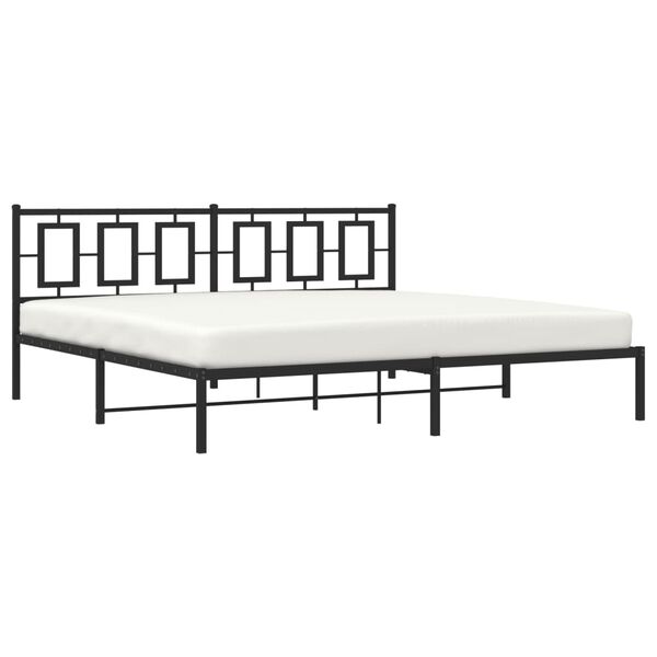 vidaXL Estrutura de cama com cabeceira 193x203 cm metal preto
