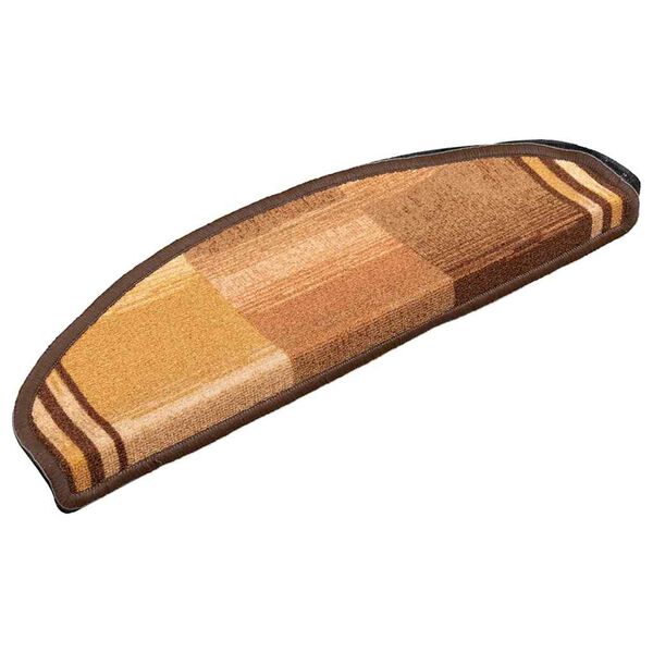 vidaXL Tapetes de escadas adesivos 10 pcs 65x21x4 cm castanho