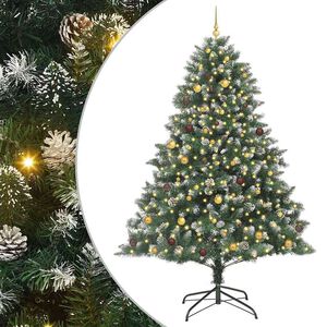 vidaXL &Aacute;rvore de Natal Artificial Verde 240 cm PVC, Pl&aacute;stico e A&ccedil;o