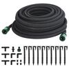 vidaXL Mangueira para rega gota-a-gota de jardim 25 m borracha preto