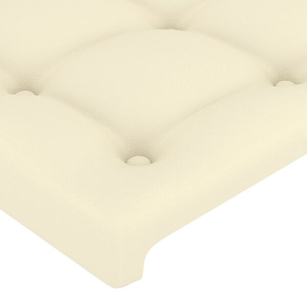vidaXL Cabeceira de cama 2 pcs couro artificial 90x5x78/88 cm creme