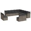 vidaXL 12 pcs conjunto de sof&aacute;s jardim c/ almofad&otilde;es vime PE cinzento