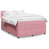 vidaXL Cama com molas/colch&atilde;o 140x190 cm veludo rosa