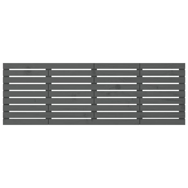 vidaXL Cabeceira de parede 206x3x63 cm madeira de pinho maci&ccedil;a cinza