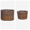 vidaXL Cesta de Plantas com armazenamento 2 pcs Castanho Rattan Kubu
