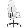 vidaXL Cadeira gaming massagens couro artificial preto e branco