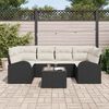 vidaXL Conjunto de Sof&aacute; de Jardim Preto 55 x 55 x 37 cm vime PE