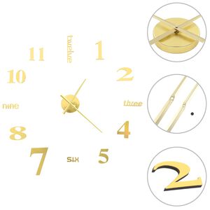 vidaXL Rel&oacute;gio de parede 3D com design moderno 100 cm XXL dourado