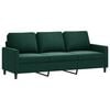 vidaXL Sof&aacute; de 3 lugares 180 cm veludo verde-escuro