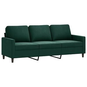 vidaXL Sof&aacute; de 3 lugares 180 cm veludo verde-escuro