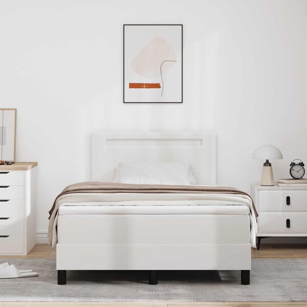 vidaXL Cama Box com colch&atilde;o Branco 120 x 200 cm Couro sint&eacute;tico