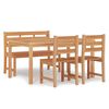 vidaXL 4 pcs conjunto de jantar p/ jardim madeira de teca maci&ccedil;a