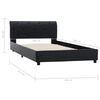 vidaXL Estrutura de cama 100x200 cm couro artificial preto