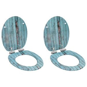 vidaXL Assentos sanita 2 pcs c/ tampas fecho suave MDF design madeira