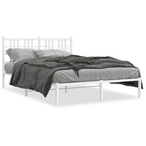 vidaXL Estrutura de cama com cabeceira 140x200 cm metal branco