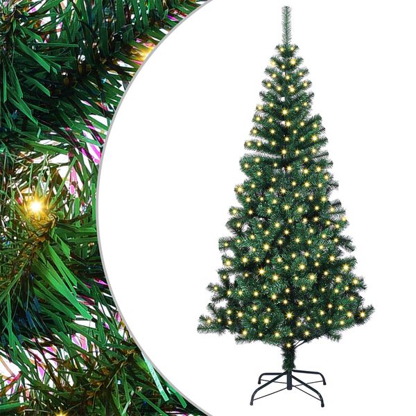 vidaXL &Aacute;rvore de Natal Artificial Pr&eacute;-iluminada Verde 210 cm