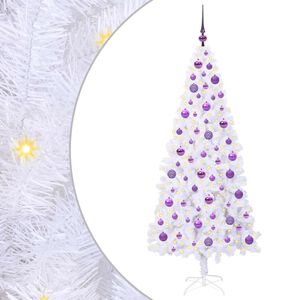 vidaXL &Aacute;rvore de Natal Artificial com 300 LEDs Branco 180 cm PVC e A&ccedil;o