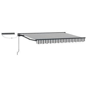 vidaXL Toldo Retr&aacute;til El&eacute;trico Antracite e Branco 3,5 x 2 m
