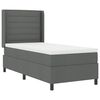 vidaXL Cama Box Spring LED com colch&atilde;o Cinza Escuro 80 x 200 cm tecido