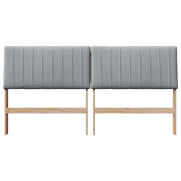 vidaXL Cabeceira estofada Cinzento-claro 200 cm