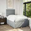 vidaXL Cama boxspring com colch&atilde;o 120x190 cm tecido cinzento-claro