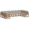 vidaXL Conjunto de Sof&aacute;s para Exterior 10 unid. Cinza Natural e Claro