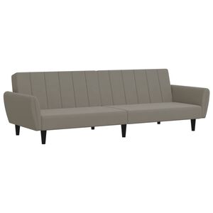 vidaXL Sof&aacute;-cama de 2 lugares veludo cinzento-claro
