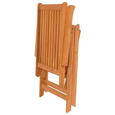 vidaXL Cadeiras de jardim reclináveis 8 pcs madeira de teca maciça