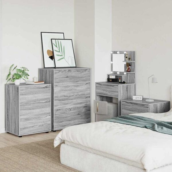 vidaXL Gabinetes de Armazenamento 2 pcs Cinza Sonoma 80 x 48 x 105 cm