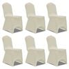 vidaXL Capa el&aacute;stica para cadeira / 6 pe&ccedil;as, Creme