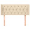 vidaXL Cabeceira de cama c/ abas tecido 93x16x78/88 cm creme