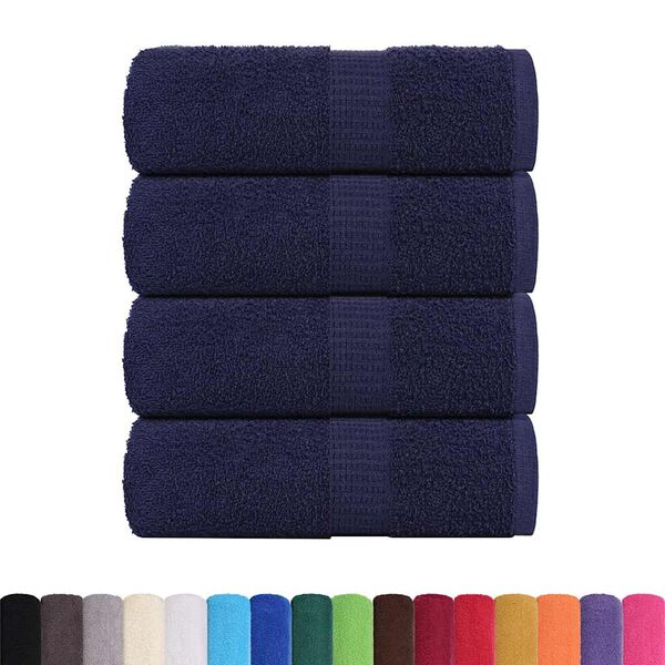 vidaXL Toalhas de rosto FROGN 4 pe&ccedil;as Azul-marinho 30x30 cm 360 g/m&sup2;